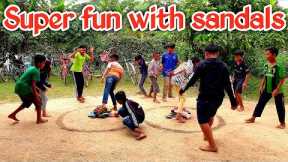 Super fun team game with sandals