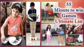 55 Minute to win it games | One minute games | Christmas party games for kids, friends and family