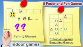8 paper and pen games | Indoor games for Kids | Best Family Games | Childhood Games