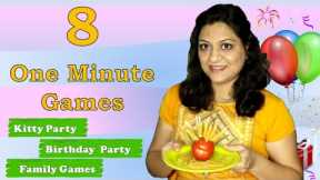 8 One minute games | Minute to win it games | Kitty party games for ladies | Party games for Kids