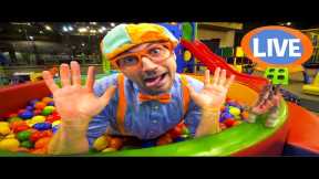 PLAY WITH BLIPPI! 🔴 BLIPPI LIVE 24/7 🔴 Visiting Awesome Kids Indoor Playgrounds and More Fun Places!