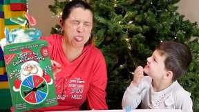 Caleb and Mommy Play Naughty or NICE CANDY CANE GAME! FAmily Christmas Challenges & Fun New Games!