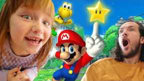 SURPRiSiNG DAD with a Mario Party!!  Family Game Day and playing mini games the parents remember⭐