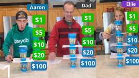 family Cup Stacking game 💰Family Christmas Dollar game #christmastree #games #christmas #trending