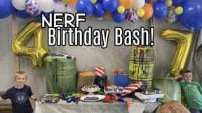 NERF Birthday Party | Nerf Games, Balloon Garland, Food and Family FUN!