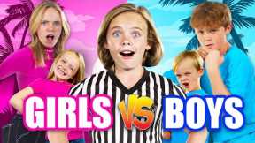 Girls vs Boys! Beach Games Competition