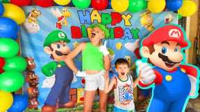 Preston's Super Mario Bros 4th Birthday Pool Party!!!