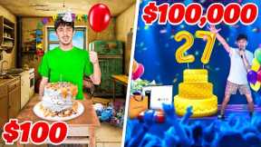 I Threw A $100 VS $100,000 Birthday Party!