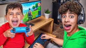 my Little Brother CONTROLS my Fortnite Game 😡