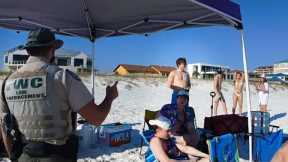 Police Bust Them For Playing Drinking Games On Beach